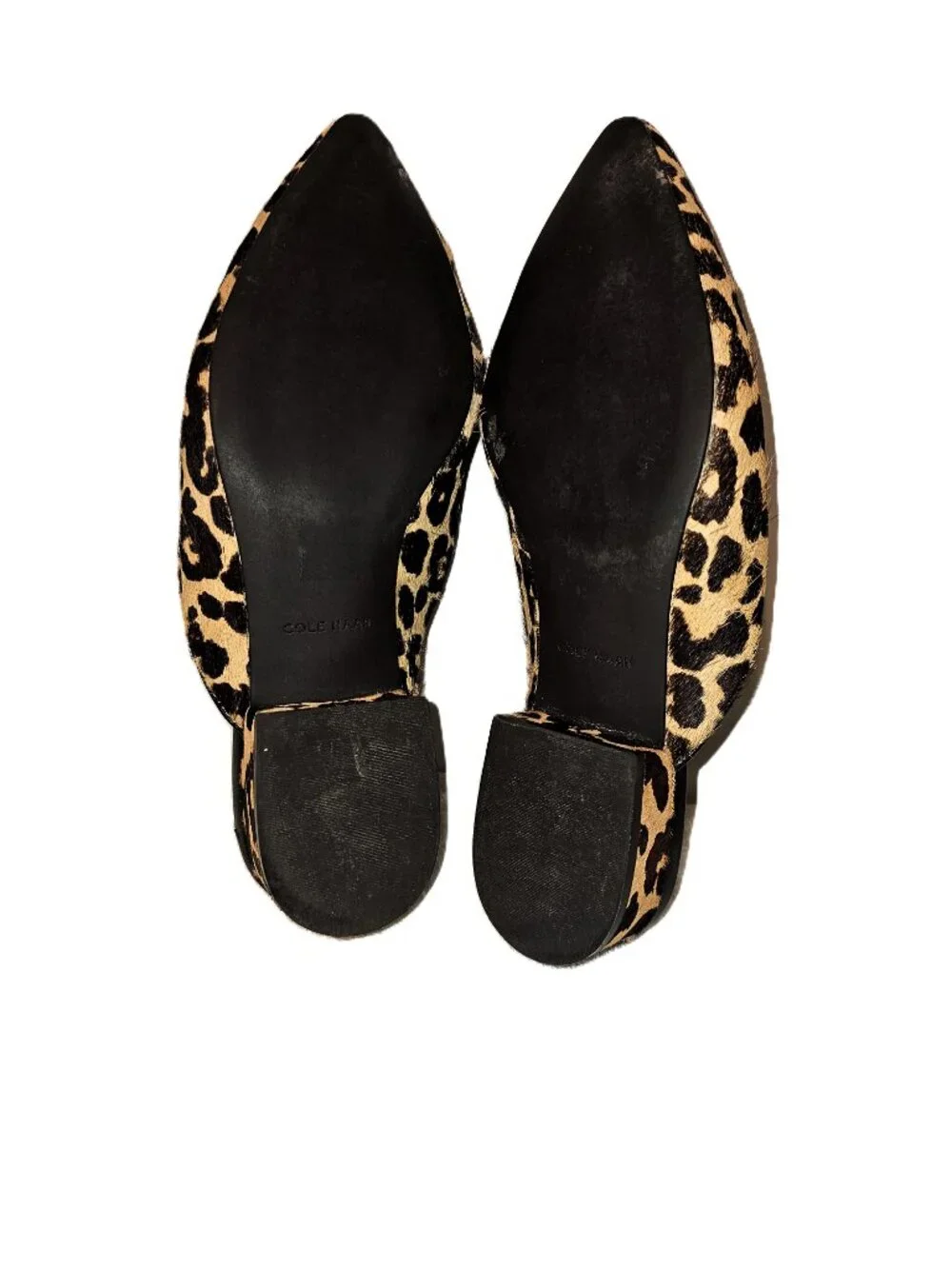Cole Haan Piper Mules in a leopard print calf hair